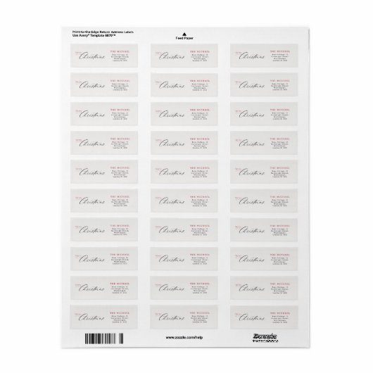 Elegant Black Calligraphy Christmas Return Address Etiket (Full Sheet)
