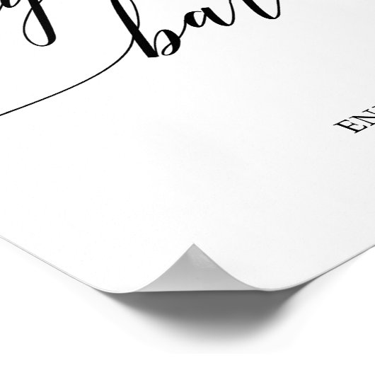 Elegant Black Calligraphy Cigar Bar Sign. Poster (Hoek)