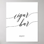 Elegant Black Calligraphy Cigar Bar Sign. Poster (Voorkant)