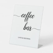 Elegant Black Calligraphy Coffee Bar Reclamebord Met Voetstuk (Voorkant)
