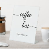 Elegant Black Calligraphy Coffee Bar Reclamebord Met Voetstuk (Insitu)