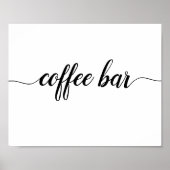 Elegant Black Calligraphy Coffee Bar Sign Poster (Voorkant)