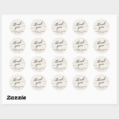 Elegant Black Calligraphy Cream Hartelijk dank Ronde Sticker (Vel)