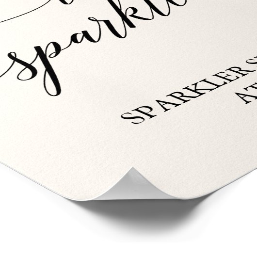 Elegant Black Calligraphy Cream Let Love Sparkle Poster (Hoek)