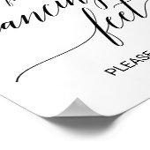 Elegant Black Calligraphy Dancing Feet Sign Poster (Hoek)