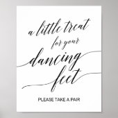 Elegant Black Calligraphy Dancing Feet Sign Poster (Voorkant)