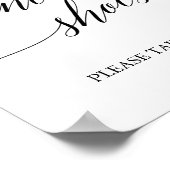 Elegant Black Calligraphy Dancing Shoes Sign Poster (Hoek)