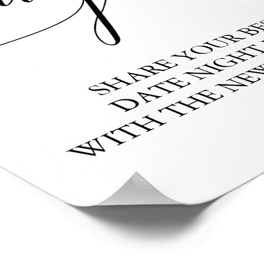 Elegant Black Calligraphy Date Jar Sign Poster (Hoek)