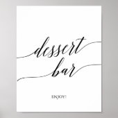 Elegant Black Calligraphy Dessert Bar Sign Poster (Voorkant)