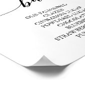 Elegant Black Calligraphy Donut Bar Sign Poster (Hoek)