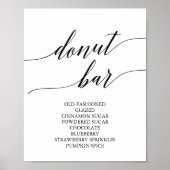 Elegant Black Calligraphy Donut Bar Sign Poster (Voorkant)