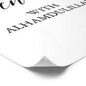 Elegant Black Calligraphy End met Alhamdulillah Poster (Hoek)
