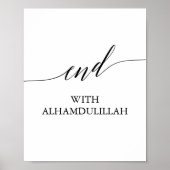 Elegant Black Calligraphy End met Alhamdulillah Poster (Voorkant)