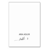 Elegant Black Calligraphy Escort Place Cards Kaart (Voorkant)