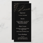 Elegant Black Calligraphy Faux Gold Script Menu (Voorkant / Achterkant)
