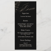 Elegant Black Calligraphy Faux Gold Script Menu (Voorkant)