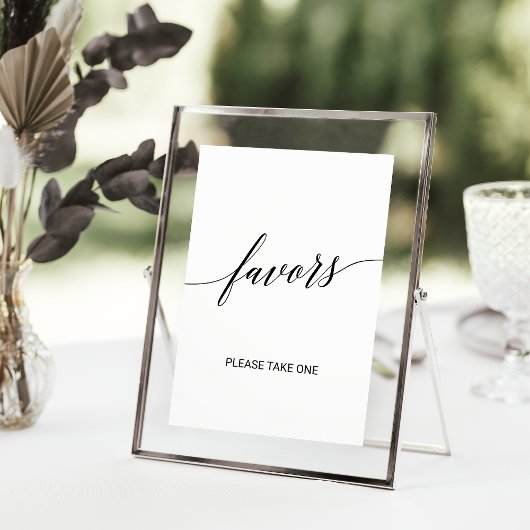 Elegant Black Calligraphy Favors Poster