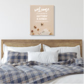 Elegant Black Calligraphy Floral Wedding Welcome Canvas Afdruk (Insitu (Slaapkamer))