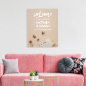 Elegant Black Calligraphy Floral Wedding Welcome Canvas Afdruk (Insitu (Woonkamer))