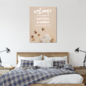 Elegant Black Calligraphy Floral Wedding Welcome Canvas Afdruk (Insitu (Slaapkamer))