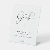 Elegant Black Calligraphy Gents Bathroom Sign Reclamebord Met Voetstuk (Voorkant)