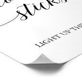 Elegant Black Calligraphy Glow Sticks Sign Poster (Hoek)