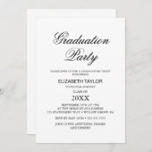Elegant Black Calligraphy Graduation Party Kaart (Voorkant / Achterkant)