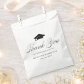 Elegant Black Calligraphy Graduation Thank You Bedankzakje (Geknipt)