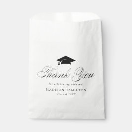 Elegant Black Calligraphy Graduation Thank You Bedankzakje