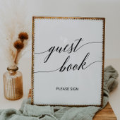 Elegant Black Calligraphy Guest Book Sign Poster
