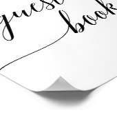Elegant Black Calligraphy Guest Book Sign Poster (Hoek)