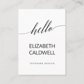 Elegant Black Calligraphy Hallo Visitekaartje (Voorkant)