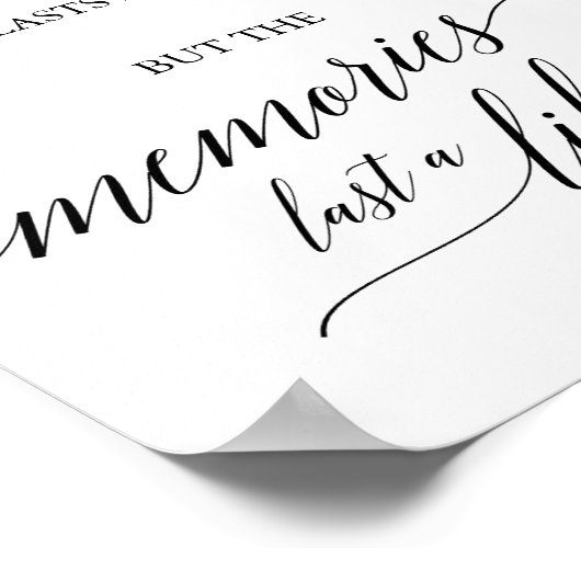 Elegant Black Calligraphy Hangover & Memories Sign Poster (Hoek)