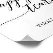 Elegant Black Calligraphy Happy Tears Tissue Sign Poster (Hoek)