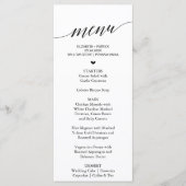 Elegant Black Calligraphy Heart Dinner Menu Kaart (Voorkant)