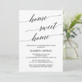 Elegant Black Calligraphy Housewarming Party Kaart (Staand voorkant)