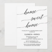 Elegant Black Calligraphy Housewarming Party Kaart (Voorkant / Achterkant)