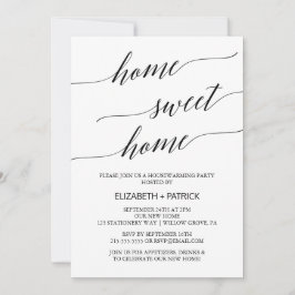 Elegant Black Calligraphy Housewarming Party Kaart