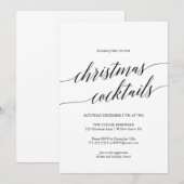 Elegant Black Calligraphy kerstcocktail Party Kaart (Voorkant / Achterkant)
