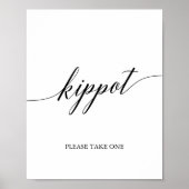 Elegant Black Calligraphy Kippot Poster (Voorkant)