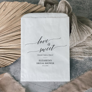 Elegant Black Calligraphy Love is Sweet Bedankzakje