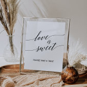 Elegant Black Calligraphy Love is Sweet Sign Poster