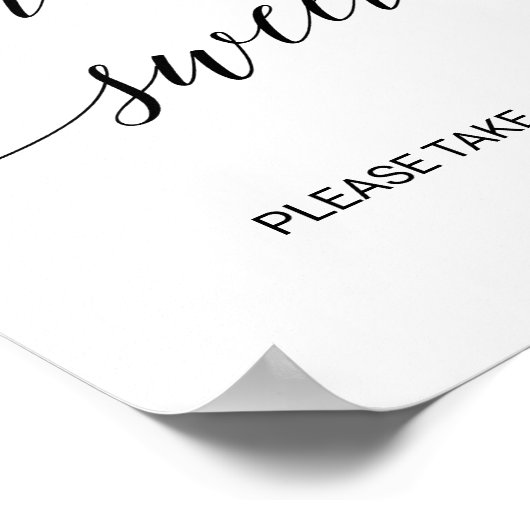 Elegant Black Calligraphy Love is Sweet Sign Poster (Hoek)