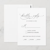 Elegant Black Calligraphy Menu Keuze RSVP-kaart (Voorkant / Achterkant)
