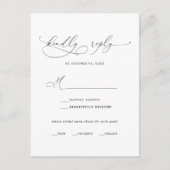 Elegant Black Calligraphy Menu Keuze RSVP-kaart (Voorkant)