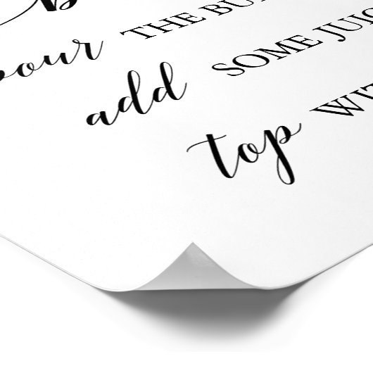 Elegant Black Calligraphy Mimosa Bar Sign Poster (Hoek)