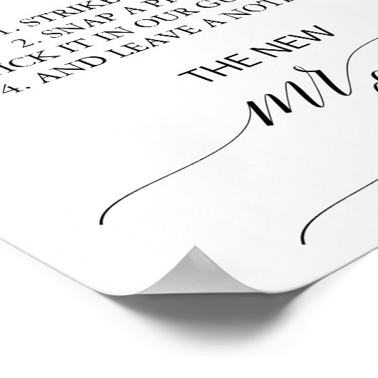 Elegant Black Calligraphy Photo Guest Book Poster (Hoek)