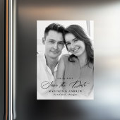 Elegant Black Calligraphy Photo Save the Date Magnetische Uitnodiging