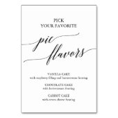 Elegant Black Calligraphy Pie Flavors Sign Kaart (Voorkant)