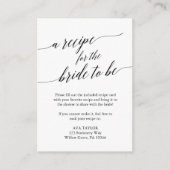 Elegant Black Calligraphy Recipe Kaart Insert (Voorkant)